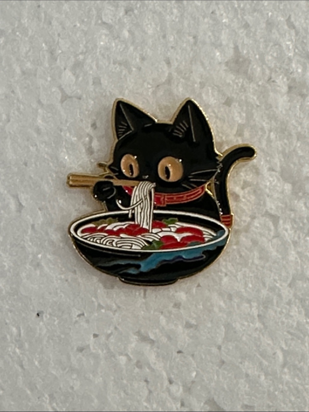 Black Cat Ramen Enamel Pin
